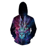 BFJmz Lion 3D Printing Coat  Zipper Coat Leisure Sports Sweater Autumn And Winter - bfjcosplayer