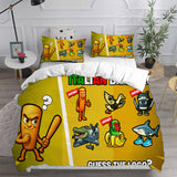 Italian Brainrot Tung Tung Sahur Bedding Set Duvet Cover Comforter Sets