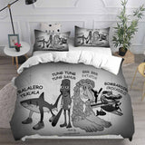 Italian Brainrot Tung Tung Sahur Bedding Set Duvet Cover Comforter Sets