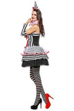 BFJFY Women Circus Clown Party Striped Dress Outfit For Halloween Cosplay - bfjcosplayer