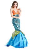 BFJFY Womens Girls Mermaid Outfit Costume Sleeveless Dress Halloween Cosplay - bfjcosplayer