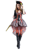 BFJFY Women Pirate Stripe Costume Halloween Cosplay Outfit - bfjcosplayer