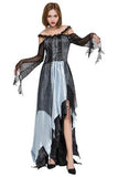 BFJFY Women Halloween Witch Cosplay Costume Long Skirt Shoulder - bfjcosplayer