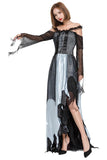BFJFY Women Halloween Witch Cosplay Costume Long Skirt Shoulder - bfjcosplayer