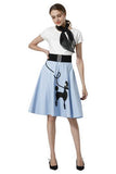 BFJFY Women Poodle Print Skirt Dress Halloween Costume - bfjcosplayer