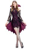 BFJFY Women's Halloween Vampire Countess Cosplay Dress Witch Bat Vampire Costume - bfjcosplayer