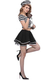BFJFY Girls Women Sexy Prisoner Uniform Dress Up Halloween Cosplay Costume - bfjcosplayer