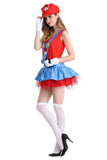 BFJFY Womens Super Mario Dress Up Party Halloween Costume Cosplay Red - bfjcosplayer