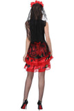 BFJFY Womens Sexy Black Red Bride Dress Halloween Dress Up Costume - bfjcosplayer