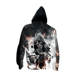 BFJmz Skeleton Death A 3D Printing Coat  Zipper Coat Leisure Sports Sweater Autumn And Winter - bfjcosplayer
