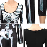 BFJFY Halloween Women Sexy Horrible Skull Pattern Ghost Cosplay Costume - bfjcosplayer
