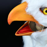 White Eagle Mask With Movable Mouth Latex Full Head Masks for Cosplay Party Props