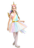 BFJFY Halloween Girl's Unicorn Rainbow Princess Dress Cosplay Costume - bfjcosplayer