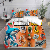 Italian Brainrot Tung Tung Sahur Bedding Set Duvet Cover Comforter Sets