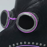 Led Plague Doctor Mask Latex Face Cover Steampunk Masks Cosplay Party Halloween
