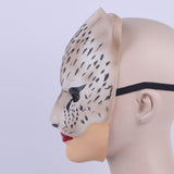 Leopard Mask Cosplay Animal Half Helmet Halloween Party Prop