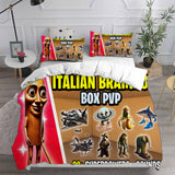 Italian Brainrot Tung Tung Sahur Bedding Set Duvet Cover Comforter Sets