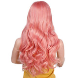 Long Wavy Red Black Pink Synthetic Wigs for Women Cosplay Party