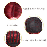 Long Wavy Red Black Pink Synthetic Wigs for Women Cosplay Party