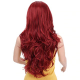 Long Wavy Red Black Pink Synthetic Wigs for Women Cosplay Party