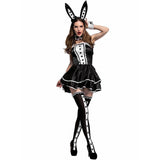 BFJFY Women Dapper Tuxedo Style Bunny Club Wear Halloween Costume - bfjcosplayer
