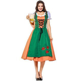 BFJFY Adult Womens Orange German Oktoberfest Beer Girl Maid Party Costume - bfjcosplayer