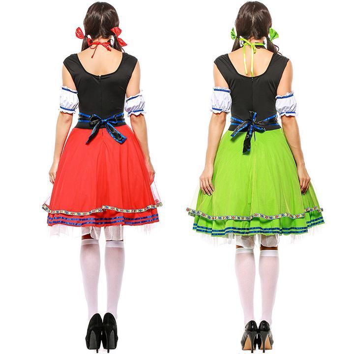 BFJFY Adult Womens Sexy Beer Girl Maid Dress Costume Two Colors Oktoberfest Is Ready For You - bfjcosplayer