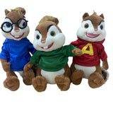 Alvin And The Chipmunks Plush Toy Soft Stuffed Gift Dolls for Kids Boys Girls