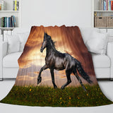 Animal Horse Cosplay Flannel Blanket Room Decoration Throw