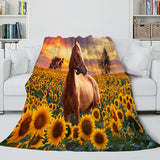Animal Horse Cosplay Flannel Blanket Room Decoration Throw