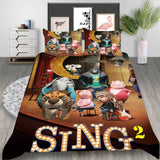 Animated Movie Sing 2 Cosplay Bedding Set Duvet Cover Halloween Bed Sheets