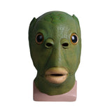 Anime Cosplay Green Fish Head Latex Helmet Halloween Props