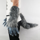 Anime BEASTARS Legoshi The Wolf Costumes Face Helmet Gloves Tail Cosplay Animal Wolf Helmet Masquerade Costume Props