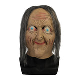 Cosermart Latex Mask Scary Horror Adult Masks Dressed Zombie Devil Halloween Party Prop Masquerade Cosplay Old Woman - bfjcosplayer