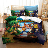 Crash Bandicoot Cosplay Bedding Set Duvet Cover Halloween Bed Sheets