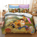 Crash Bandicoot Cosplay Bedding Set Duvet Cover Halloween Bed Sheets