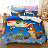 Crash Bandicoot Cosplay Bedding Set Duvet Cover Halloween Bed Sheets