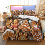 Father Christmas Cosplay Bedding Set Duvet Cover Halloween Bed Sheets