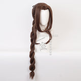 Final Fantasy Aerith Brown Cosplay Wig Halloween Props