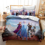 Frozen Elsa Anna Cosplay Duvet Cover Set Halloween Quilt Cover