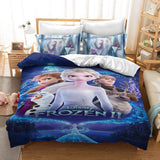 Frozen Elsa Anna Cosplay Duvet Cover Set Halloween Quilt Cover