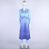 New Frozen 2 Cosplay Snow Adult Elsa Dress Costume Halloween Cosplay Elsa Anna Costume Princess Ice Queen Elsa Outfit Full Set - bfjcosplayer