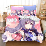 Genshin Impact Cosplay Bedding Set Duvet Cover Halloween Bed Sheets