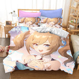 Genshin Impact Cosplay Bedding Set Duvet Cover Halloween Bed Sheets