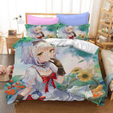 Genshin Impact Cosplay Bedding Set Duvet Cover Halloween Bed Sheets