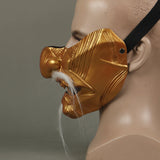 Ghost of Tsushima Sakai Half Face Samurai Glod helmet Halloween Cosplay Prop