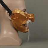 Ghost of Tsushima Sakai Half Face Samurai Glod helmet Halloween Cosplay Prop