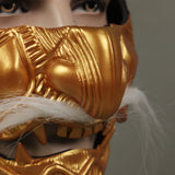 Ghost of Tsushima Sakai Half Face Samurai Glod helmet Halloween Cosplay Prop