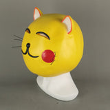 Maneki Neko Small Lucky Money Cat Gold Helmet Halloween Animal  Fancy Dress Cosplay Latex Helmet