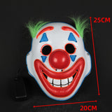 2019 Joker Pennywise LED Light Mask Stephen King Clown Cosplay Masks Green Hair Halloween Party Prop - bfjcosplayer